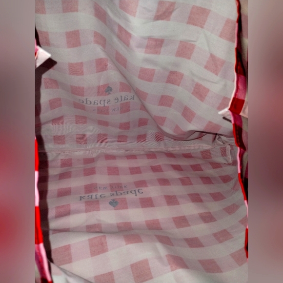 Kate Spade gingham tote with double handles - Picture 3 of 13